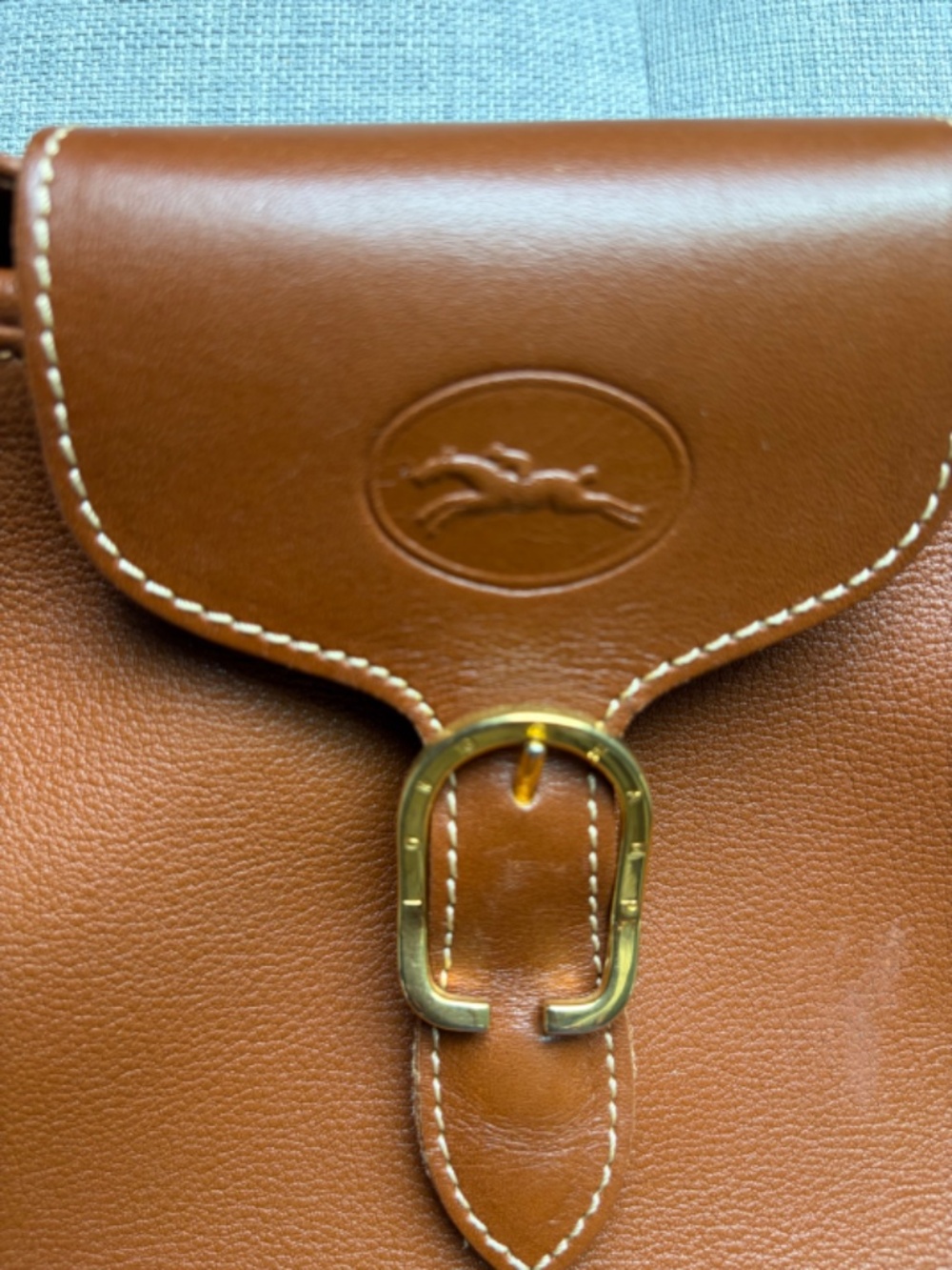 Longchamp rare vintage cognac leather cross body handbag - Picture 4 of 8
